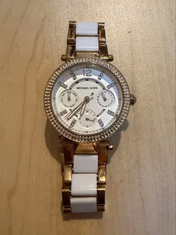 MICHAEL KORS 화이트 핑크 골드 손목시계