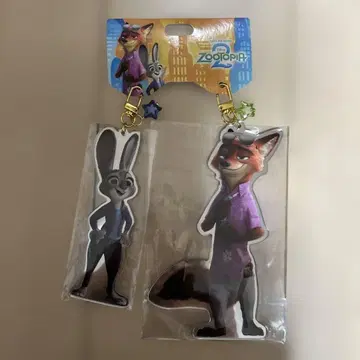 주토피아 2 닉 주디 아크릴 키링 세트 디즈니 스토어