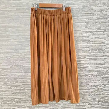 22 OCTOBRE 플레어 베이지 카멜 38 롱 스커트