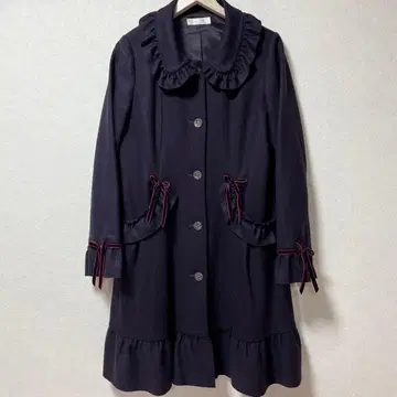 핑크하우스 리본 포함 프릴 코트 퍼플