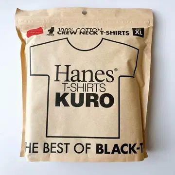 Hanes 헤인즈 KURO XL 크루넥 티셔츠 블랙 무지