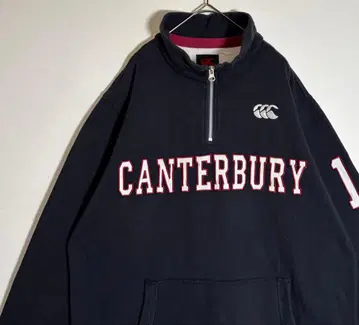 캔터베리 오브 뉴질랜드 하프 지퍼 자수 로고 속기모 맨투맨