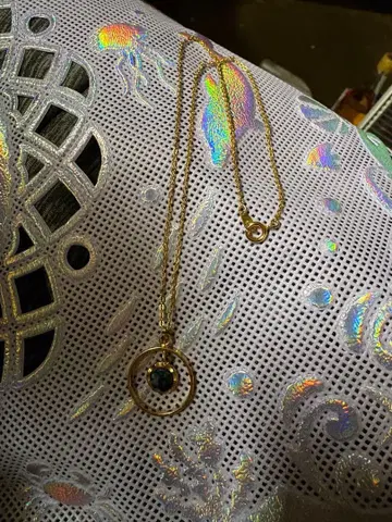 골드 체인 서클 펜던트 목걸이 빈티지.