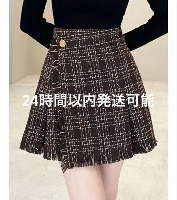 RESEXXY 트위드 랩 미니 스커트