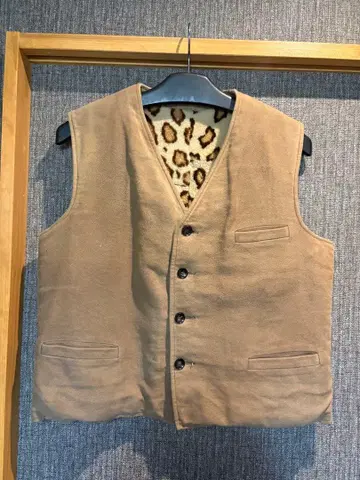 레오파드 무늬 안감 베스트 초파 할리 빈티지 구제 의류 셔블