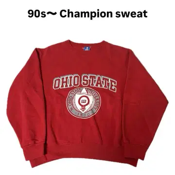 챔피언 맨투맨 90s 파랑 자수 택 Ohio State