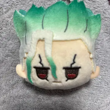 Dr.STONE 다이소 100엔샵 페이스 봉제 인형 키링 이시가미 센쿠