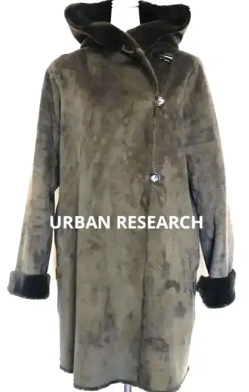 URBAN RESEARCH ROSSO 페이크 무스탕 코트 후드 방한