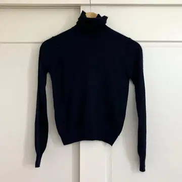 Drawer 캐시미어 실크 터틀 니트 네이비 Deuxieme 새상품급