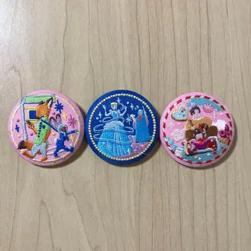 디즈니 자수 캔뱃지 3개 세트 주토피아