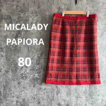 a4142 [미카레이디] 허리밴딩 니트 스커트 체크