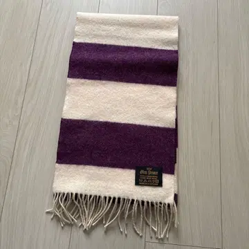 글렌 프린스 보라색과 화이트 스트라이프 머플러