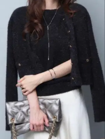 블랙 재스 그리티 가디건 라메 앱와이어 마이 스트라다 리랜드트루