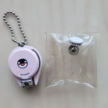 핑구 키링 핑크 투명 케이스 포함