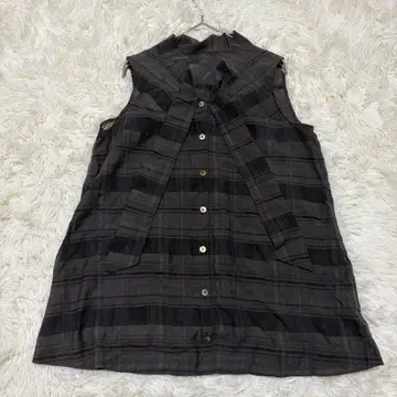 [새상품급] 로트레아몽 슬리브리스 체크 블랙 (M)