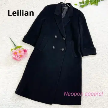 Leilian 캐시미어 100% 롱 코트 퍼 결품 본체만 블랙 M