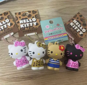 헬로키티 PVC 마스코트 키링 4개 세트 갸루 키티