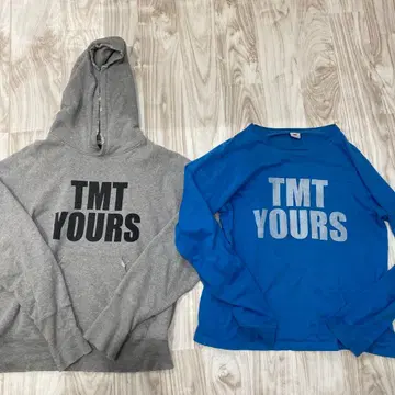 TMT YOURS 그레이 후드 부착 후드티