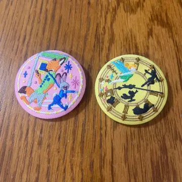 디즈니 자수 캔뱃지 2 주토피아 피터 팬 세트