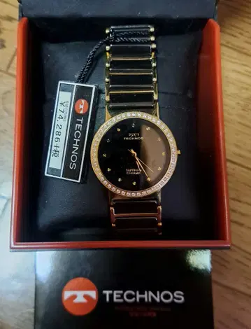 TECHNOS 골드/블랙 손목시계