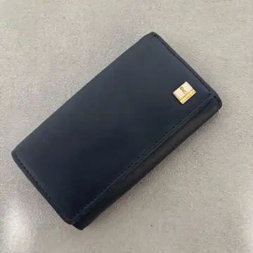 새상품급 로베르타 디 카메리노 키케이스 가죽 로고 금장 장식 네이비 4연