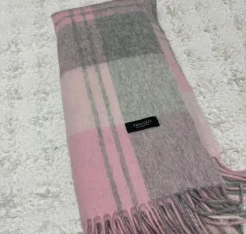 TIMISYO 체크 무늬 스톨 머플러 핑크