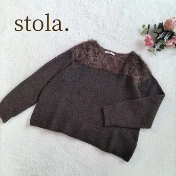 [스트라] 여성용 브라운 긴팔 니트 프리 사이즈 퍼 포함