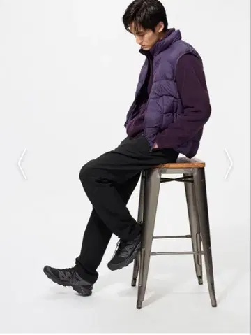 [새상품급] 유니클로 MEN 웜 스트레치 팬츠/S 긴 길이 남성용 블랙