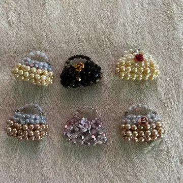 비즈제 미니 백형 액세서리 6개 세트