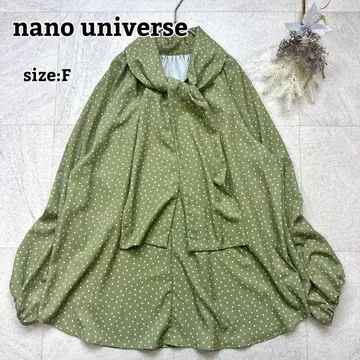 새상품급 [나노 유니버스] 전후 2way 도트 보타이 블라우스 드레이프감