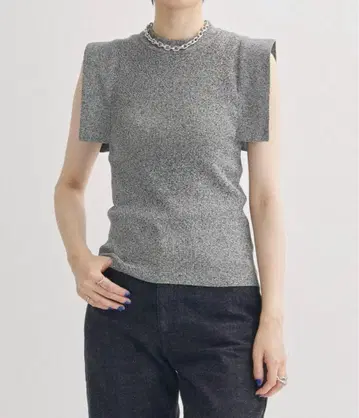 CLANE 스퀘어 슬리브 니트 탑