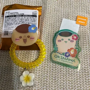 치이카와 시사 기념품 가게 밤만쥬 클리어 스티커 코일 머리끈