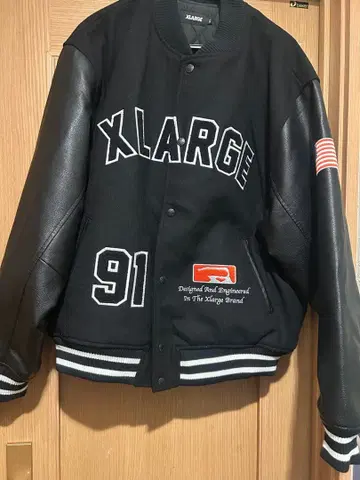 XLARGE 바시티 자켓 VARSITY JACKET XL 블랙