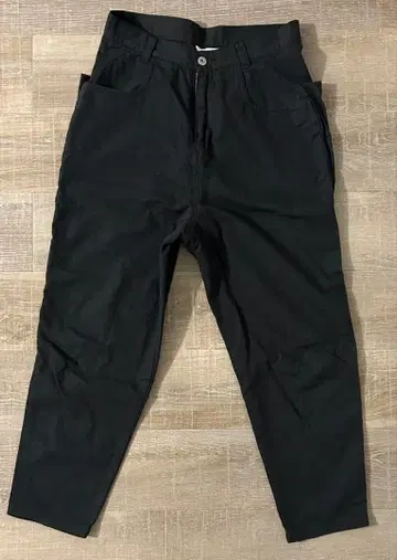 블랙 와이드 팬츠 포켓 부착