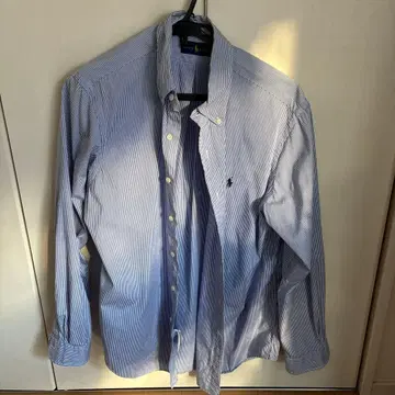 랄프 로렌 버튼 다운 셔츠 파랑과 화이트 스트라이프