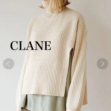 clane 클라네 니트 사이드 슬릿 터틀 리브 니트