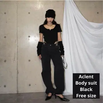 Aclent 바디 수트 블랙 프리