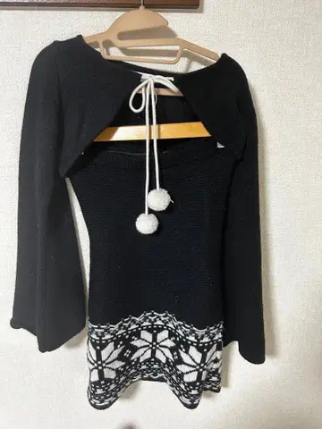 Darich 노르딕 패널 니트 미니 원피스 블랙