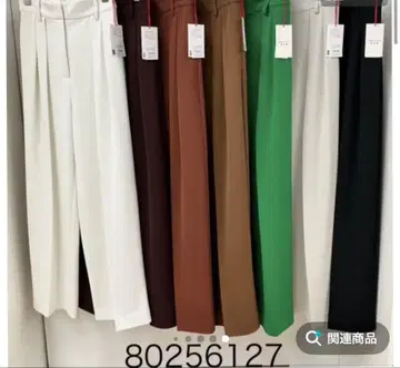 디니테코리에 턱 와이드 팬츠 화이트 계열