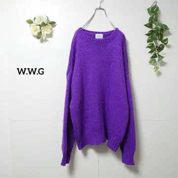 w.w.g 긴팔 니트 스웨터 프리 퍼플