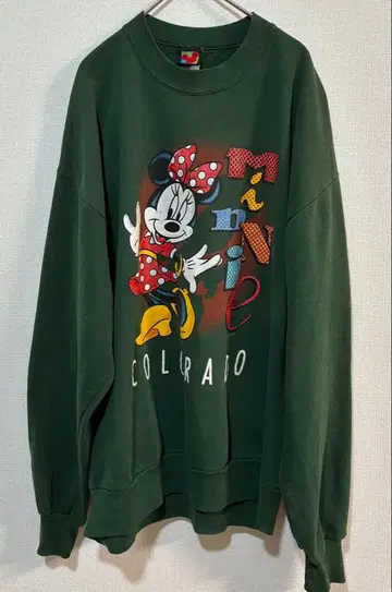 90s USA제 미니 맨투맨 빅 루즈 그린