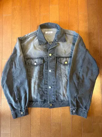 데님 자켓 블랙 워시 가공