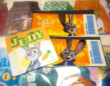 주토피아2 오마이카페 코스터 티켓풍 클리어 카드 주디