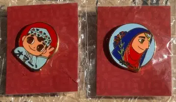 귀중!! 오사카 간사이 만박 오만관 남아 여아 핀 배지 세트