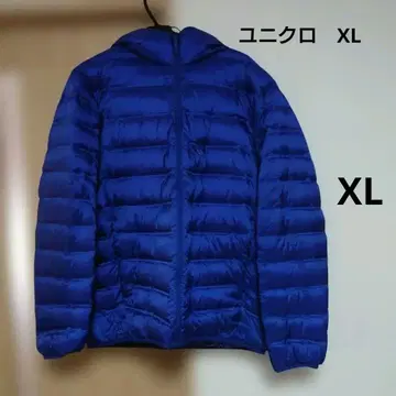 유니클로 XL 울트라 라이트 다운 심리스 후드티 파랑 다운 자켓