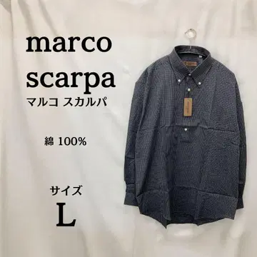 택 포함 새상품 marco scarpa 체크 무늬 버튼 다운 셔츠 L