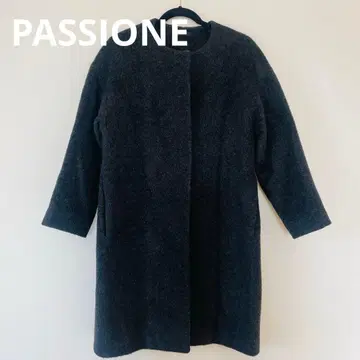 PASSIONE 파시오네 노카라 롱 코트 차콜 그레이 M