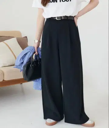 DISCOAT 깔끔한 맨투맨 같은 팬츠 블랙