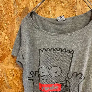 AE9383 심슨 반팔 티셔츠 그레이 여성용 포스