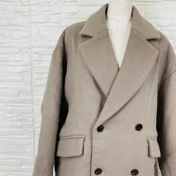 HARE 울 혼방 더블 브레스트 롱 코트 M 브라운 [ 1704 69 ]